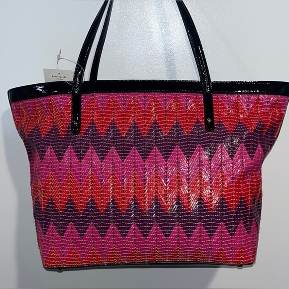 Kate Spade Beverly Breeze Woven Small Coal Tote Bag NWT πHOST PICKπ - Picture 2 of 15